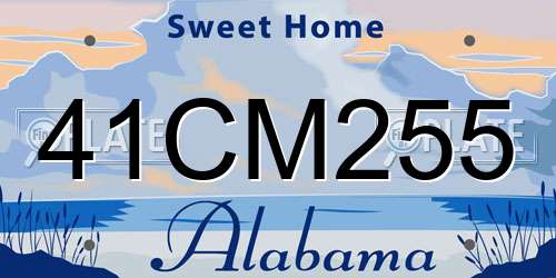 41CM255 Alabama License Plate