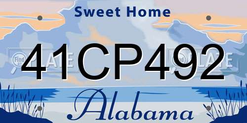 41CP492 Alabama License Plate