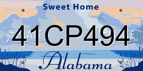 41CP494 Alabama License Plate