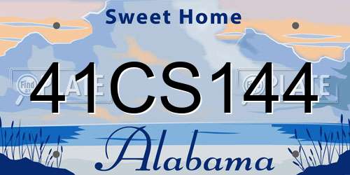 41CS144 Alabama License Plate