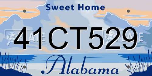 41CT529 Alabama License Plate