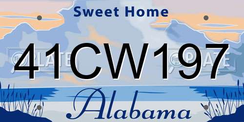 41CW197 Alabama License Plate