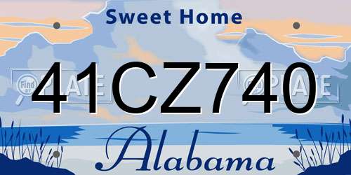 41CZ740 Alabama License Plate