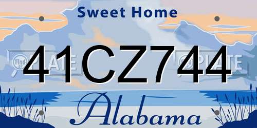 41CZ744 Alabama License Plate