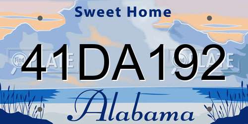 41DA192 Alabama License Plate