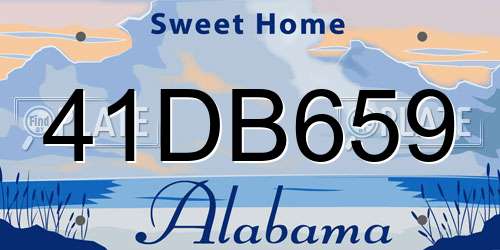 41DB659 Alabama License Plate