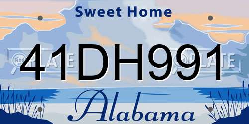 41DH991 Alabama License Plate