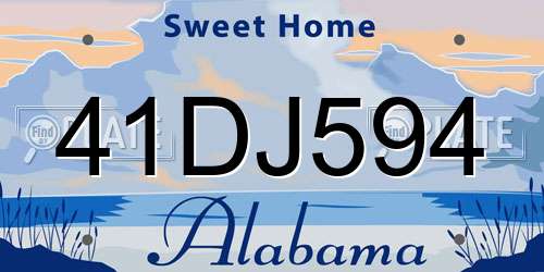 41DJ594 Alabama License Plate