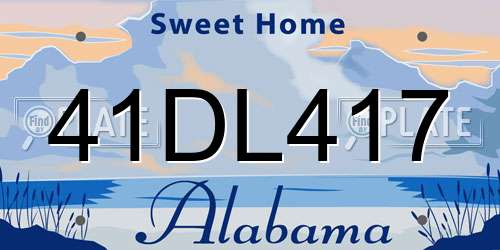 41DL417 Alabama License Plate