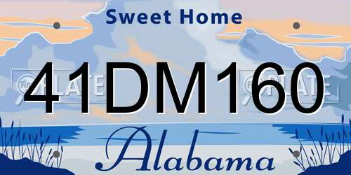41DM160 Alabama License Plate
