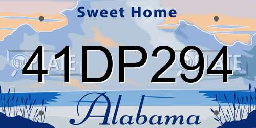 41DP294 Alabama License Plate