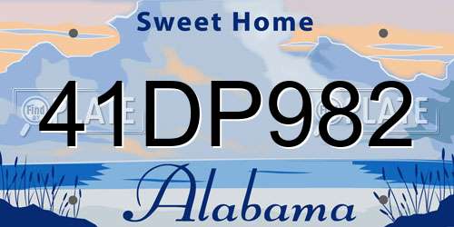 41DP982 Alabama License Plate