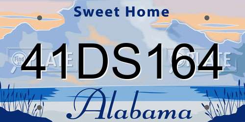 41DS164 Alabama License Plate