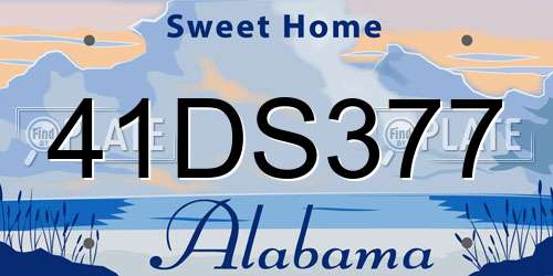 41DS377 Alabama License Plate