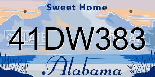 41DW383 Alabama License Plate
