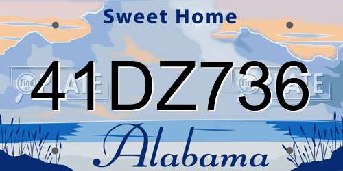 41DZ736 Alabama License Plate