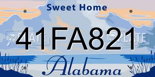 41FA821 Alabama License Plate