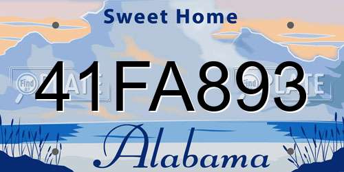 41FA893 Alabama License Plate