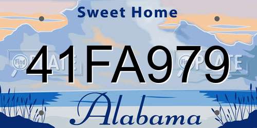 41FA979 Alabama License Plate
