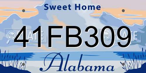 41FB309 Alabama License Plate