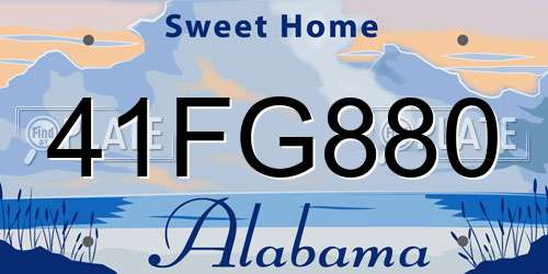 41FG880 Alabama License Plate