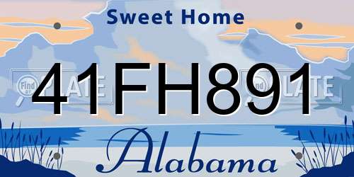 41FH891 Alabama License Plate