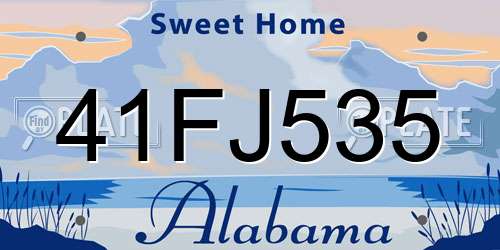 41FJ535 Alabama License Plate