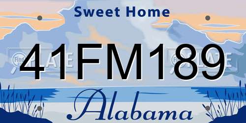 41FM189 Alabama License Plate