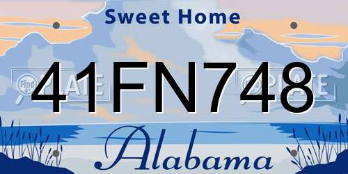 41FN748 Alabama License Plate