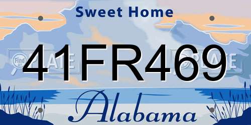 41FR469 Alabama License Plate