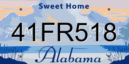 41FR518 Alabama License Plate