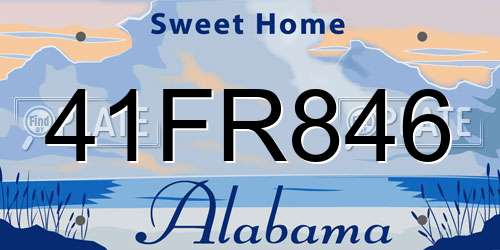 41FR846 Alabama License Plate