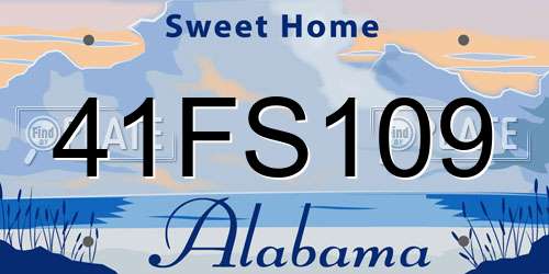 41FS109 Alabama License Plate