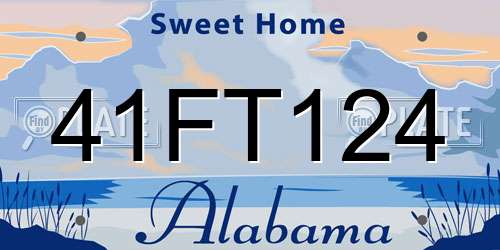 41FT124 Alabama License Plate