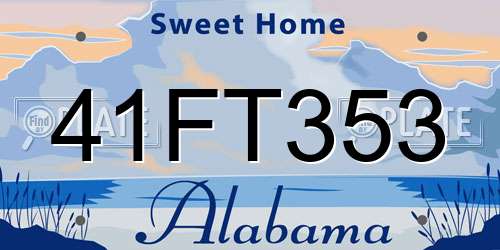 41FT353 Alabama License Plate