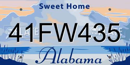 41FW435 Alabama License Plate