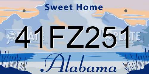 41FZ251 Alabama License Plate