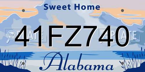 41FZ740 Alabama License Plate