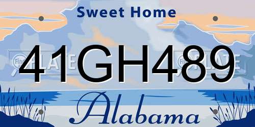 41GH489 Alabama License Plate