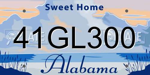 41GL300 Alabama License Plate