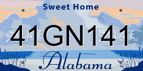 41GN141 Alabama License Plate