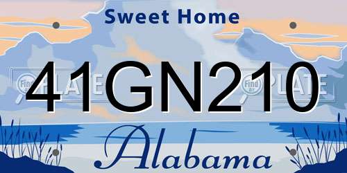 41GN210 Alabama License Plate