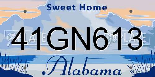 41GN613 Alabama License Plate