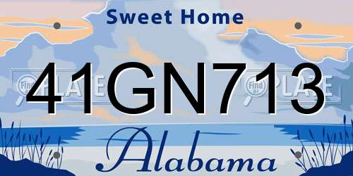 41GN713 Alabama License Plate
