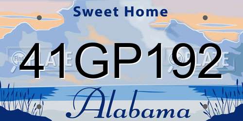 41GP192 Alabama License Plate