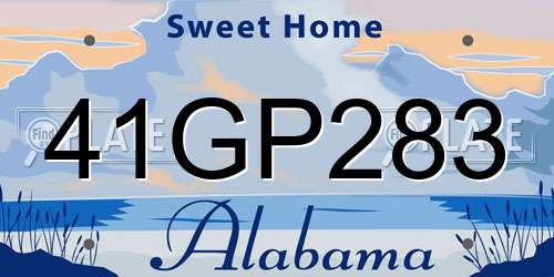 41GP283 Alabama License Plate