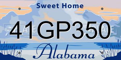 41GP350 Alabama License Plate