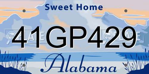 41GP429 Alabama License Plate