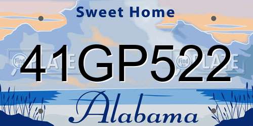41GP522 Alabama License Plate