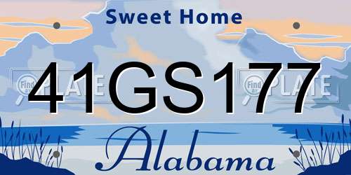 41GS177 Alabama License Plate